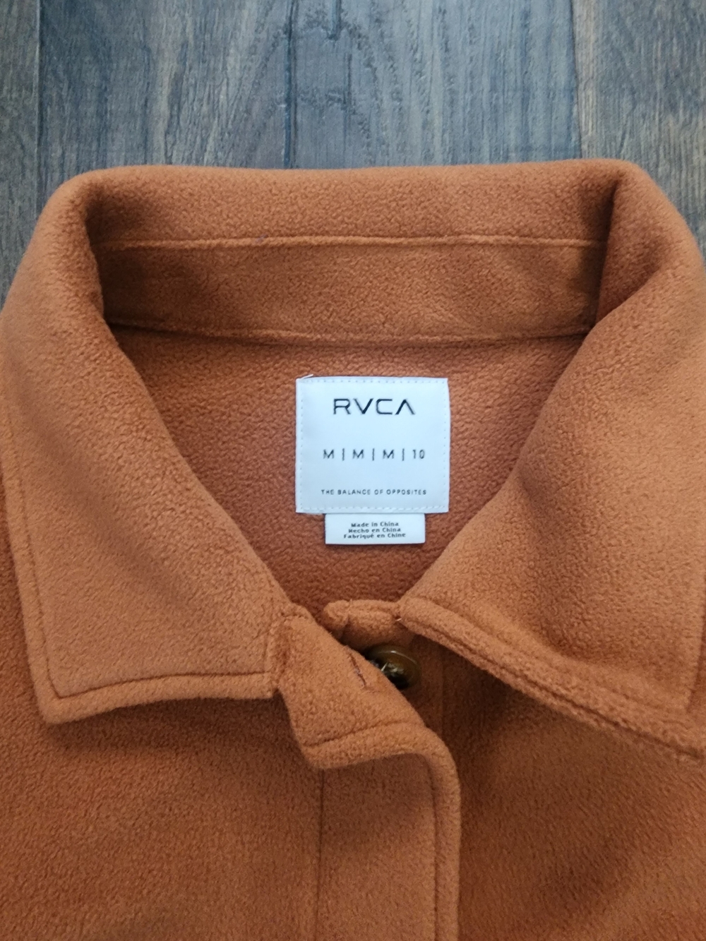 RVCA Men’s Rust Orange Polar Birdie Shacket Button-Front Casual Shirt Jacket - Picture 3 of 7